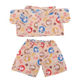 42cm Plush Bear Clothes Cartoon Print Shirt & Shorts Set, Casual Summer Outfit for 16-18 Inch Teddy Bear & Plush Dolls Toy Gift