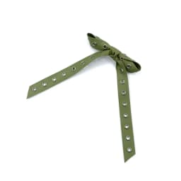 PU Rivet Bow Hair Clip for Women Punk Elegant Ancola Red AncoraRed Button Bow Hair Clips Women