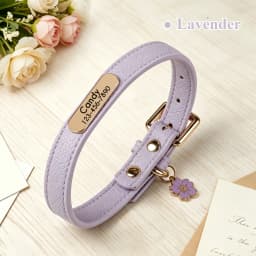 Personalized PU Leather Dog Collar Free Custom Dog Name Collars Pet Puppy Necklace With Cute Tag Soft For Small Medium Dogs Cats
