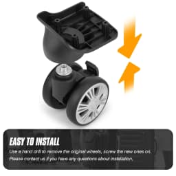 1/2 Pcs Luggage Replacement Wheels W/H Brakes Trolley Caster Travel Suitcase Wheel Double Row 360° Spinner Repairing Casters LN-