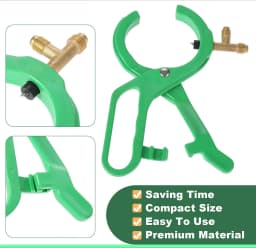 2-in-1 Side Punch AC Bottle Opener for R22 R12 R134A Refrigerant Dispense Can Tap 1/4 SAE & 1/2 Refrigerant Manifold System Tool