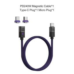 240W Magnetic Phone Charger Magnetic USB C Charging Cable 480Mbps Data Transfer Nylon Braided Cord for Type-C Micro USB iPhone