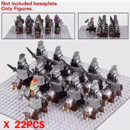 Mini Middle Ages Lord Rings Medieval Dwarf Wild Boar Goat Chariot Army Figures Building Blocks Bricks Kids Toys Christmas Gift