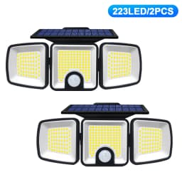3 Heads Solar Motion Sensor Lights 236/223LED Solar Security Flood Lights Waterproof 3 Modes Wall Light Garden Yard Patio Pathwa