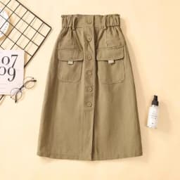 Khaki Workwear A-Line Skirt for Women Spring Autumn plus Size High Waist Midi Pure Color Commute Style 2025 New Arrival