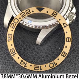 Sloping 38mm * 30.6mm Ceramic/Aluminum Bezel GMT and Diving Watch Insert Fits for 40mm Men's Watch Case Bezel Replacement Insert