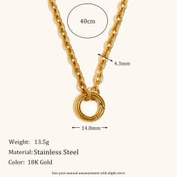 La. Muses Chain Styles Large O-Shaped Spring Buckles DIY Necklaces Stainless Steel Women's Fashion Waterproof Jewelry Gifts