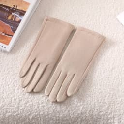 Simple Solid Style Fashion Elegant Women's Winter Suede Gloves Winter Keep Warm Touch Screen Add Velvet Thickened Elasticity Sof