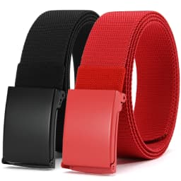 2PCS Men's and Women's Belt Military Nylon Adjustable Belt Outdoor Travel Tactical Belt, Metal Buckle Pants 125cm