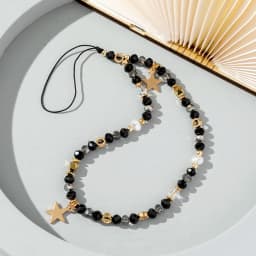 Fashion Acrylic Mobile Phone Chain Five-Pointed Star Pendant Beaded Telephone Lanyard Cellphone Hanging Rope For Women Jewelry