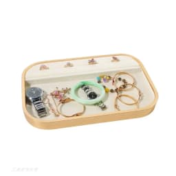 Pink Beige Gray Premium Metal Edge Inside Velvet Jewelry Tray Necklaces Rings Pendants Bracelets Storage and Display Tray