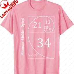 Funny Fibonacci Gold Spiral Nerd Math Teacher Gift Golden Ratio T-Shirt Mathematics Geometry Graphic Tee Casual Science Top