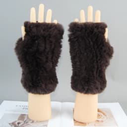 2026 New Fashion Real Rex Rabbit Fur Gloves Women Winter Genuine Fur Mittens Girl Fingerless Gloves Wrist Warmer Elastic Fluffy