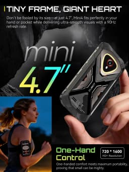 Cubot KingKong MINI 4 NFC Rugged Smartphone Android 15 Up to 20GB RAM+256GB ROM 4.7 Inch Mini Phone 4700mAh 48MP Small Cellphone