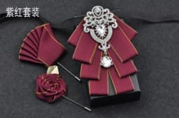 Luxury Black Rhinestone Bow Tie British High-end Men's Boy Business Wedding Suit Shirt Collar Flowers Sets Handmade Jewelry Gift