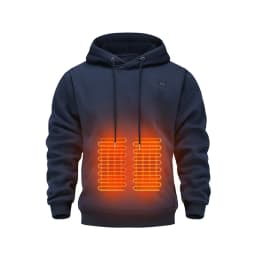 Mens USB Heated Jacket Winter Electric Heating Sweatshirt with Hood Warm Rechargeable Thermal Clothing for Outdoor Sports Skiing