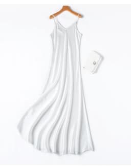 TAJIYANE 100% Mulberry Silk 21 Mommes Long Dresses Woman Summer 2025 New Satin Slip Dress Many Colors Ladies Clothes платье