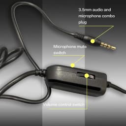 7260 Wired Headphones with Microphone,Suitable for work meetings、Study Recording、Entertainment Games,Compatible:PS4/PS5/Xbox One