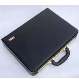 Business Men Black Leather Messenger Bag Box 14"18" Inch Computer Box Briefcase