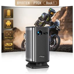BYINTEK BOOK 1 P70X Portable Built-in Battery 4K Support 3D Wifi for Outdoor Movie Night Home Theater Projectors