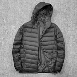 Autumn Winter Lightweight Short Cotton down Jacket Men's Casual Style Hooded Zipper Closure Thin Portable Large Size Coat