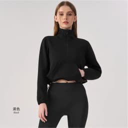 Women Half Zip Pullover Stand Collar Sweatshirt Autumn Winter Outdoor Sports Long Sleeve Top Tennis Fitness Yoga Jacket