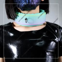 Remote Control Compression Latex Inflatable Electric Collar Type C Charging LED Fluorescent Color Changing