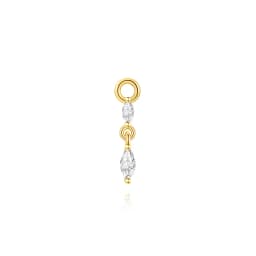AIDE 925 Sterling Silver 9 Types Zircon CZ Chain Spare Parts Rock Punk Hoop Piercing Hoops Drop Earring Fine Jewelry Gift 1pc