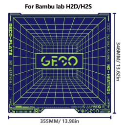 Juupine GECO Plate For Bambu Lab H2D X2D Build Plate PLA Bed Cold Plate For X1C A1 P2S X2D SuperTack Glacier For Bambu H2s Plate