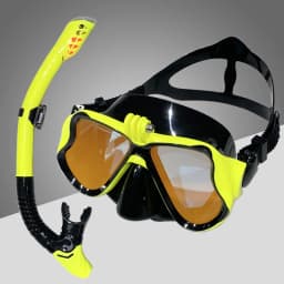 Diving Mask with Sports Camera Mount, Electroplated Tempered Glass, Silicone Strap, Safe and Comfortable Design