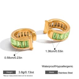 1pcs Delicate CZ Zircon Double Layer C-shape Chunky Cuff Earrings Stainless Steel No Piercing Cartilage Ear Clip Luxury Jewelry