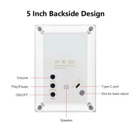 Acrylic Digital Photo Frame 5 and 7 Inch IPS Screen 4GB Memory Rechargeable Battery Auto Rotate Portable Digital Picture Frame
