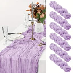6PCS Gauze Table Runner Wedding Semi-Sheer Vintage Cheesecloth Dining Party Christmas Banquet Arches Cake Wholesale Table Decor
