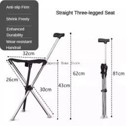 Portable Outdoor Foldable Crutch Chair Elderly Walking Stool Lightweight Mountain Climbing Beach Chairs Walking Stick Furniture