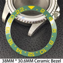 Sloping 38mm * 30.6mm Ceramic/Aluminum Bezel GMT and Diving Watch Insert Fits for 40mm Men's Watch Case Bezel Replacement Insert