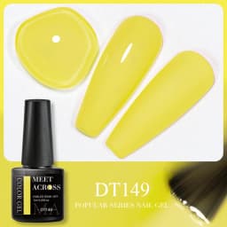 MEET ACROSS 7ml Orange Red Pink Gel Nail Polish Laser Sparkling Soak Off Semi Permanent Nail Art UV Gel Varnishes Spring Summer