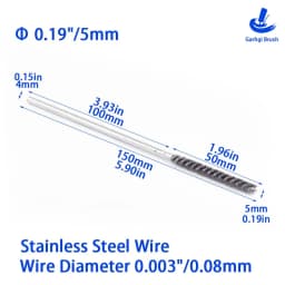DIY Drill Brushes 50 X 150mm Stainless Steel Wire Tube Brush for Inner Diameter Deburring Polishing Cleaning Rust Removing