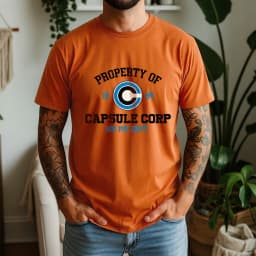 100% Cotton Capsule Corp T-Shirt Anime Retro Style Oversized Breathable Casual Short Sleeve