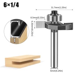 1pc 6mm 12mm Shank Ball T-cutter Woodworking Milling Router Bit Slotting Cutter 2-in-1 Slotting Crabapple Angle Milling Cutter
