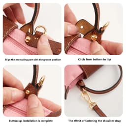 Leather bag shoulder strap for Longchamp pouch short handle small bag modification without punching strap bag accessories