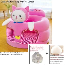 Cute Baby Sofa Support Seat Cover Plush Chair LearningTo Sit Feeding Chair Comfortable Toddler Nest Puff Washable Without Filler