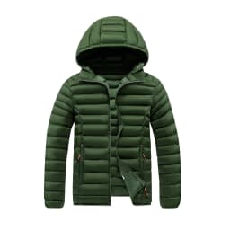 Mens Quilted Warm Parkas White Duck Down Padded Winter Jacket Hooded Mens Puffer Jacket Waterproof Lightweight Outdoor Outwear