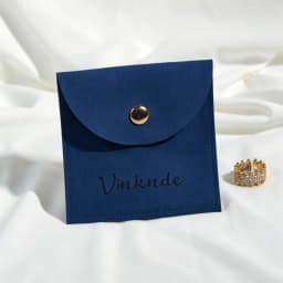 100pcs Soft Microfiber Jewellery Pouches Half Circle Snap Flap Custom Logo Suede Button Bag For Earring Ring Jewelry Packaging