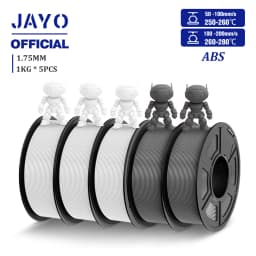 JAYO ABS Filament 5Rolls ABS 3D Filament 1.75mm 1KG 3D Printer Filament For FDM 3D Printers & 3D Pen Highly Resistant Durable