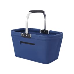 Foldable Shopping Basket Shopping Basket with Padded Handle and Zip Pocket for Shopping, Picnics & Storage