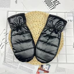 Winter New Plus Velvet Thick Warm Hands Mittens Outdoor Skiing Waterproof Windproof Women Gloves Solid Color Glossy Gloves