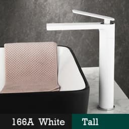 Bathroom White/Gray Bronze Solid Brass Luxury Basin Sink Tall Faucet Single Handle Water Mixer Bath Tap High And Short Style