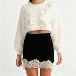 Women Y2k Satin Silky Mini Skirt Solid Color Lace Trim Patchwork Low Rise Short Skirt Cute Retro Half Slip Underskirts