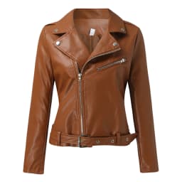 Autumn Women Plus Size PU Leather Jackets Slim Zipper Up Moto Biker Bomber Jacket Winter Belted Retro Women Short Coats S-5XL