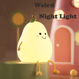 Rechargeable LED Cartoon Pear Nightlight, Silicone Light, Bedside Decor, Color Changing, Atmosphere Lamp for Kids, Holiday Gifts